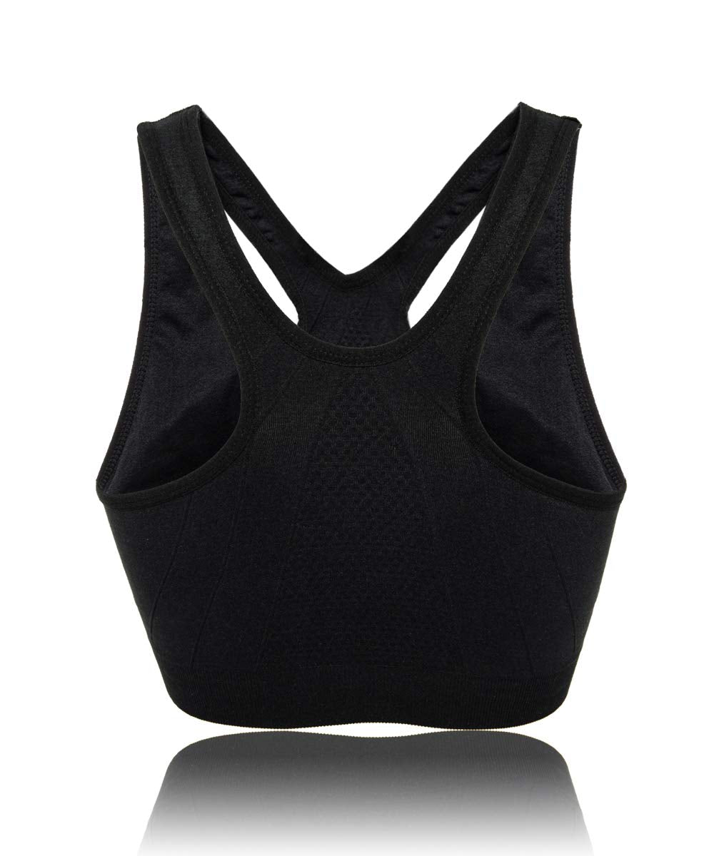 Women's Wireless Post-Surgery Zip Front Sports Bra | Medium Support Yoga Activewear Bra for Workout Recovery