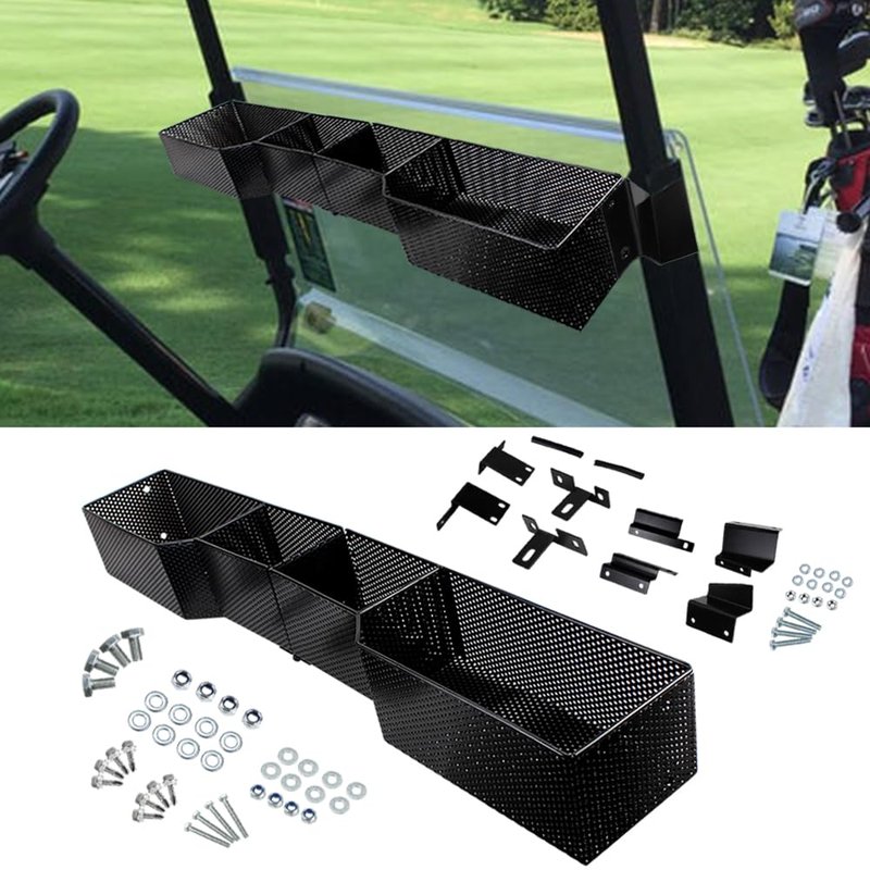 COOL STAR Golf Cart Front Inner Basket Compatible with EZGO TXT & RXV, Club Car DS & Precedent Golf Cart Front Inner Basket Size 33.6"(L) x 5.12"(W) x 3.94"(H)