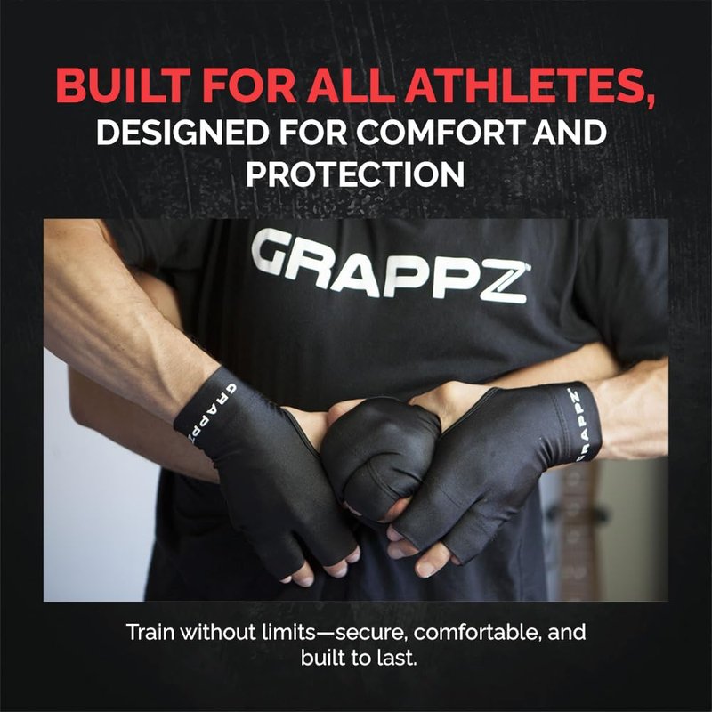 Grappz Finger Support Athletic Compression Gloves – Athletic Buddy Tape & Trigger Finger Splint Alternative – Finger Sleeve & Brace, Arthritis Pain Relief & Joint Stabilizer for All Sports, Unisex M