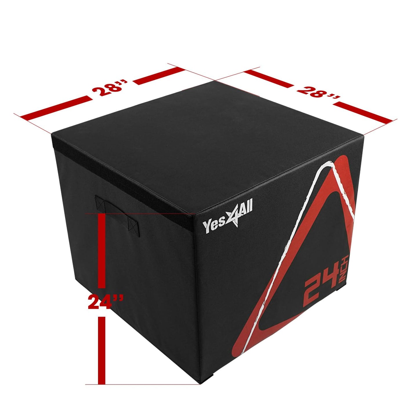 Yes4All Adjustable Soft Plyo Box/Plyometric Jump Box for Plyometric Exercises, Crosstrain, Box-squats - 24inch