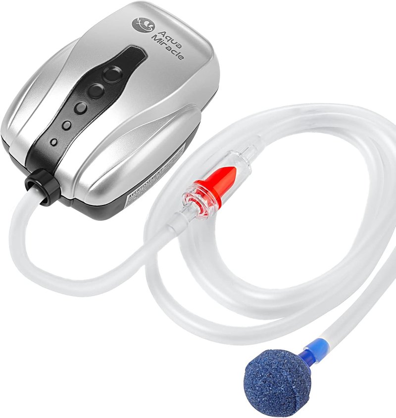 AquaMiracle Aquarium Air Pump - Quiet Fish Tank Bubbler Kit for Optimal Aeration | All-in-One Design
