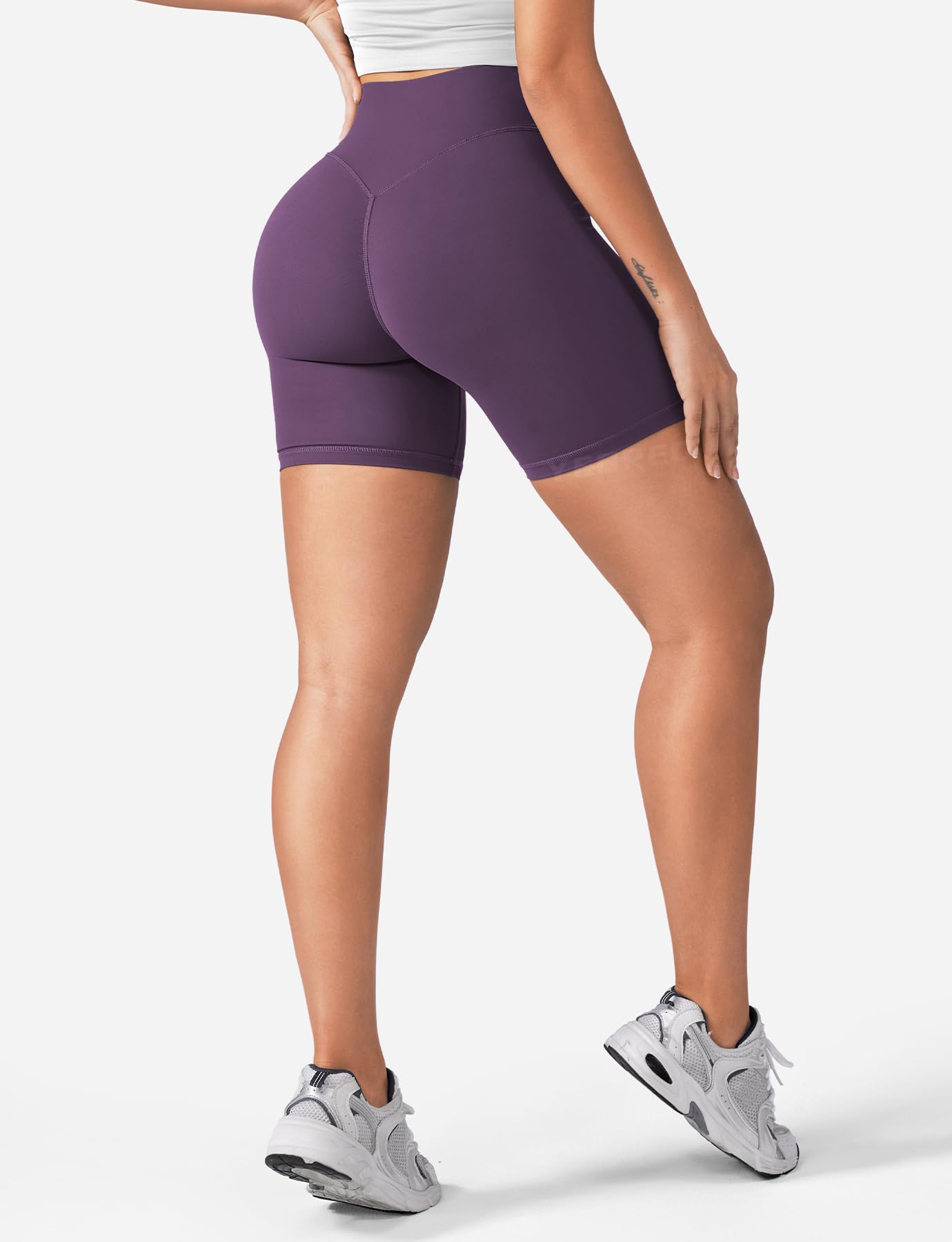 YEOREO Women's Biker Shorts 3.6" / 4.5" / 6" Workout Gym Shorts High Waist Tummy Control Hidden Scrunch Running Yoga