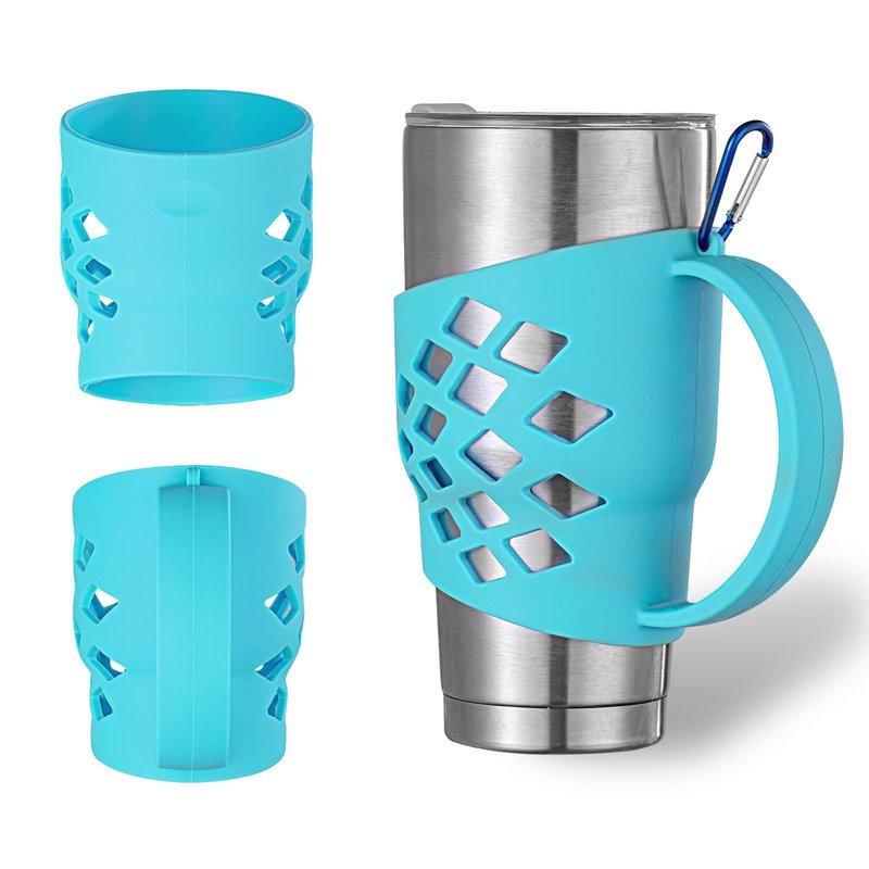SHTCSZBA Silicone Sleeve for 30 oz Tumblers - Grip Holder for Yeti Rambler/RTIC/Corkcicle (Blue)