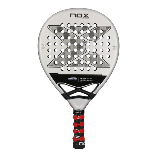 Padel Racket AT10 by Agustin Tapia 2024 | Luxury Series Teardrop Pala Padel | EOS Flap Aerodynamics & Custom Grip Technology | 18K Aluminized Carbon with MLD Black Eva Core | Advanced Pala de Padel