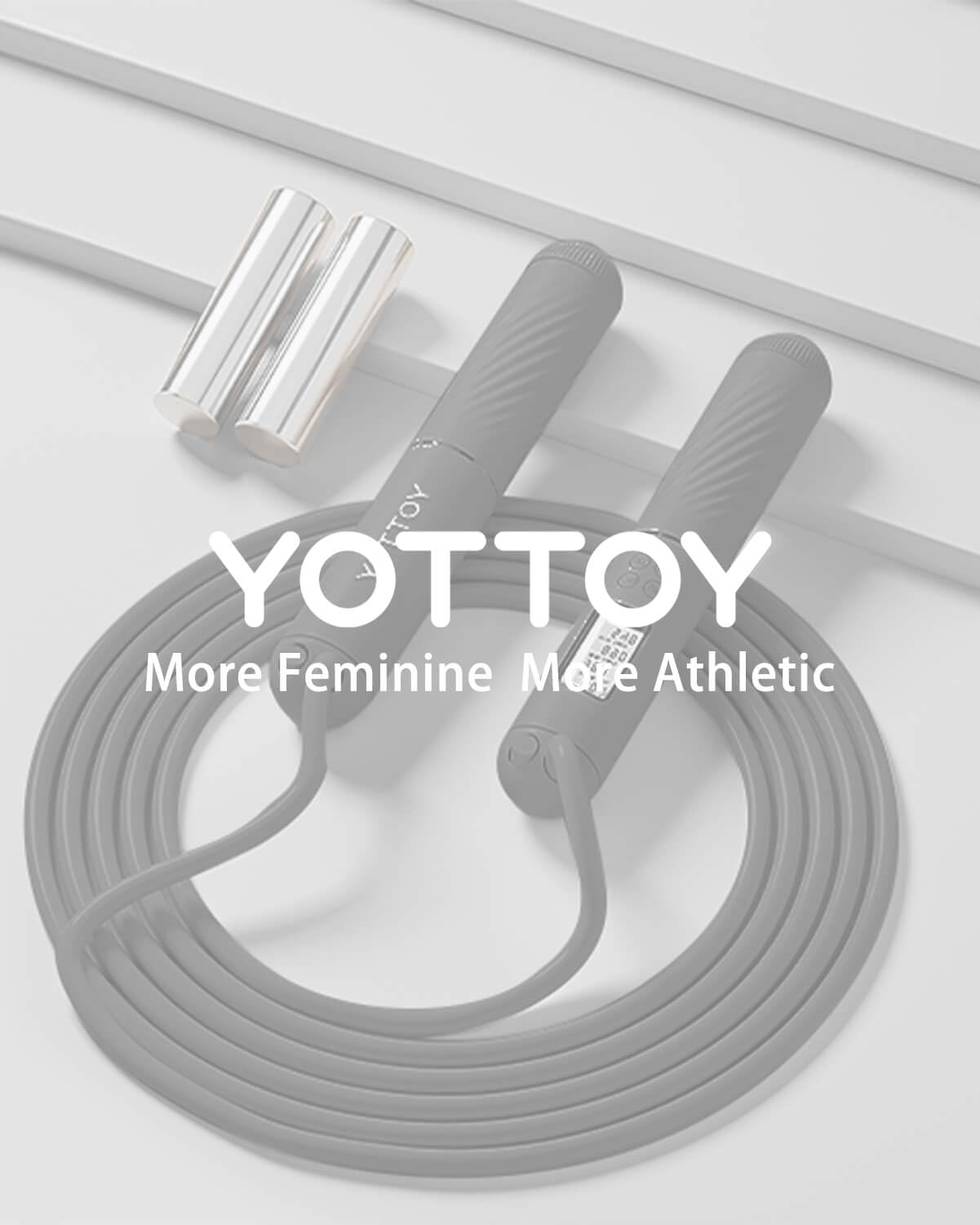 YOTTOY Cordless Jump Rope with Counter - Ropeless Jump Rope 2 In 1 with Large Cordless Ball-Weighted Jump Rope for Women with LCD Display and Tangle-Free-Ideal for Cardio, Crossfit, and HIIT Workouts