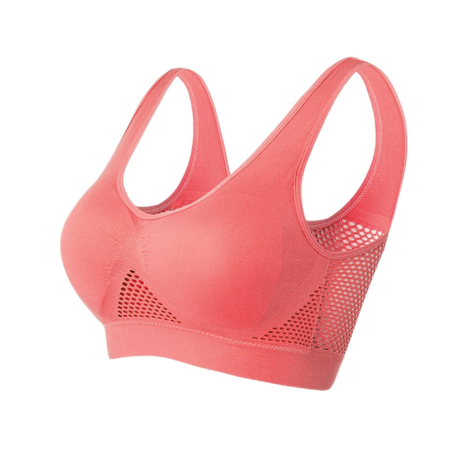 Sales Clearance Today Deals Prime My Orders Placed Recently by Me Breathable Cool Liftup Air Bra, 2024 New Large Size Air Bra Breathable and Comfortable Mesh Sports Bra for Women Watermelon Red,L