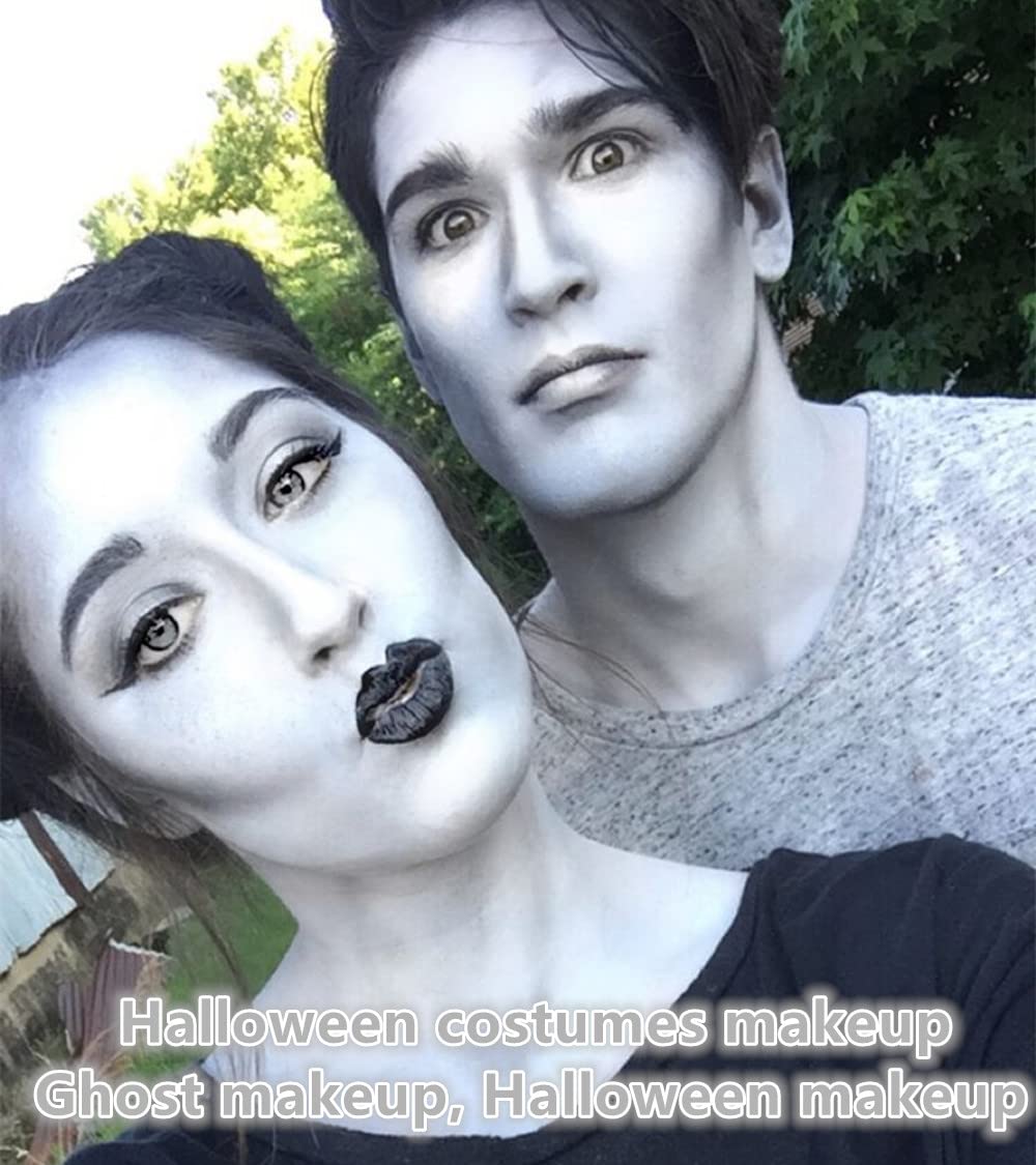 Go Ho Light Grey Face Body Paint Stick,Easily Washable Formula Gray Face Paint Stick,Non-toxic Full-coverage Cream Grey Body Paint for Halloween Costumes Zombie Vampire Goth Cosplay SFX Makeup