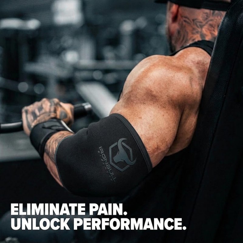 Elbow Sleeve Support - 5mm Compression for Weightlifting & Powerlifting | Large, Black