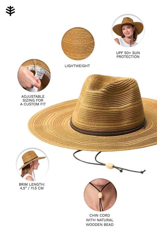 Women's Sun Hat with Chin Cord - UPF 50+ Sun Protection - Tempe in Tan