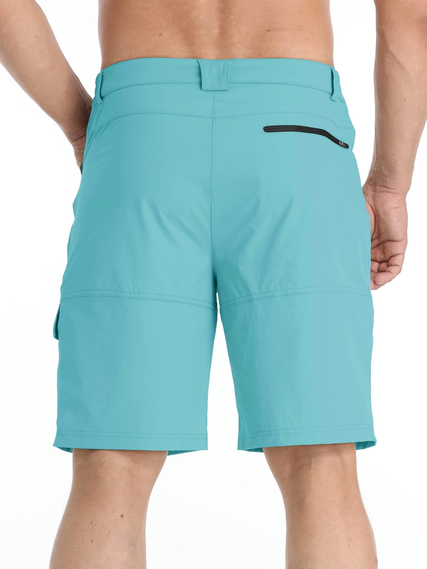 TACVASEN Mens Hiking Cargo Shorts Outdoor Casual Lightweight Quick Dry Waterproof Breathable Fishing Dress Shorts Water Blue 36