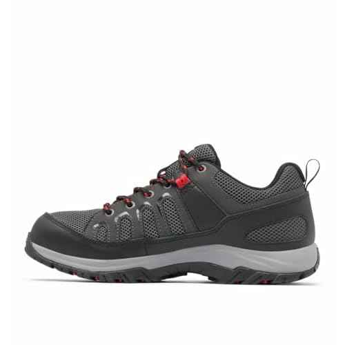 Columbia Men's Granite Trail Waterproof, Shark/Mountain Red, 7.5