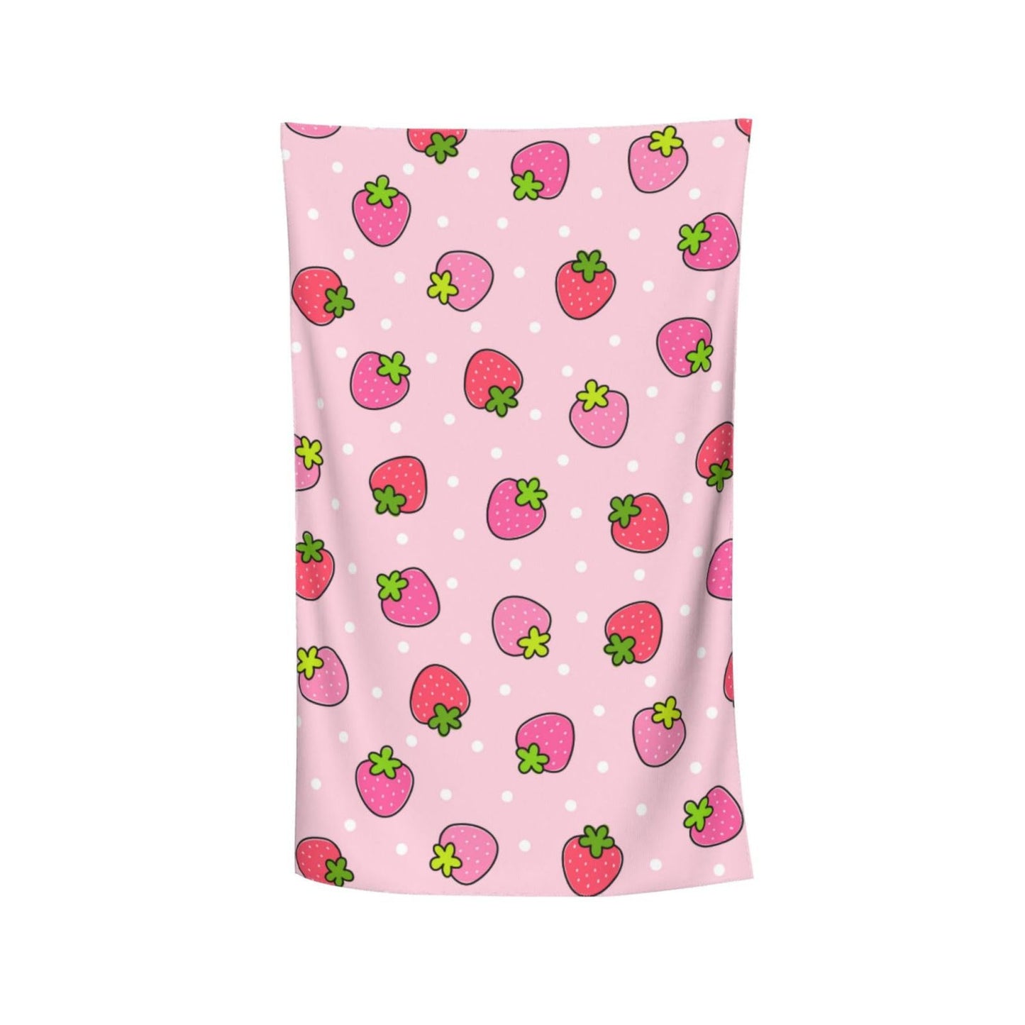 VOOHDDY Cute Pink Strawberry Dot Girly Beach Towel Soft Absorbent Microfiber Quick Dry Large Bath Towels for Bathroom Women Men Girls Pool Camping Travel Swimming Picnic Sports