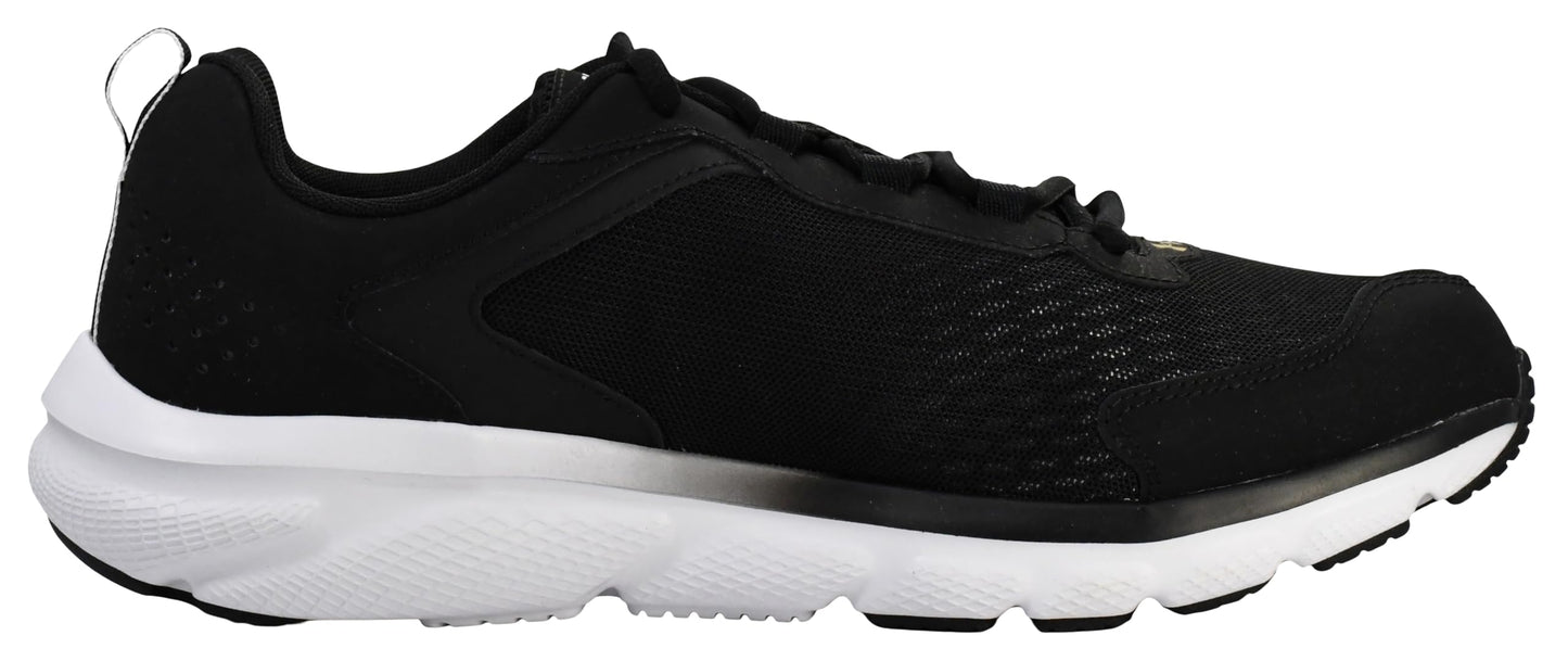 Under Armour Men's Charged Assert 9 Running Shoe, Black/White/Gold,8.5
