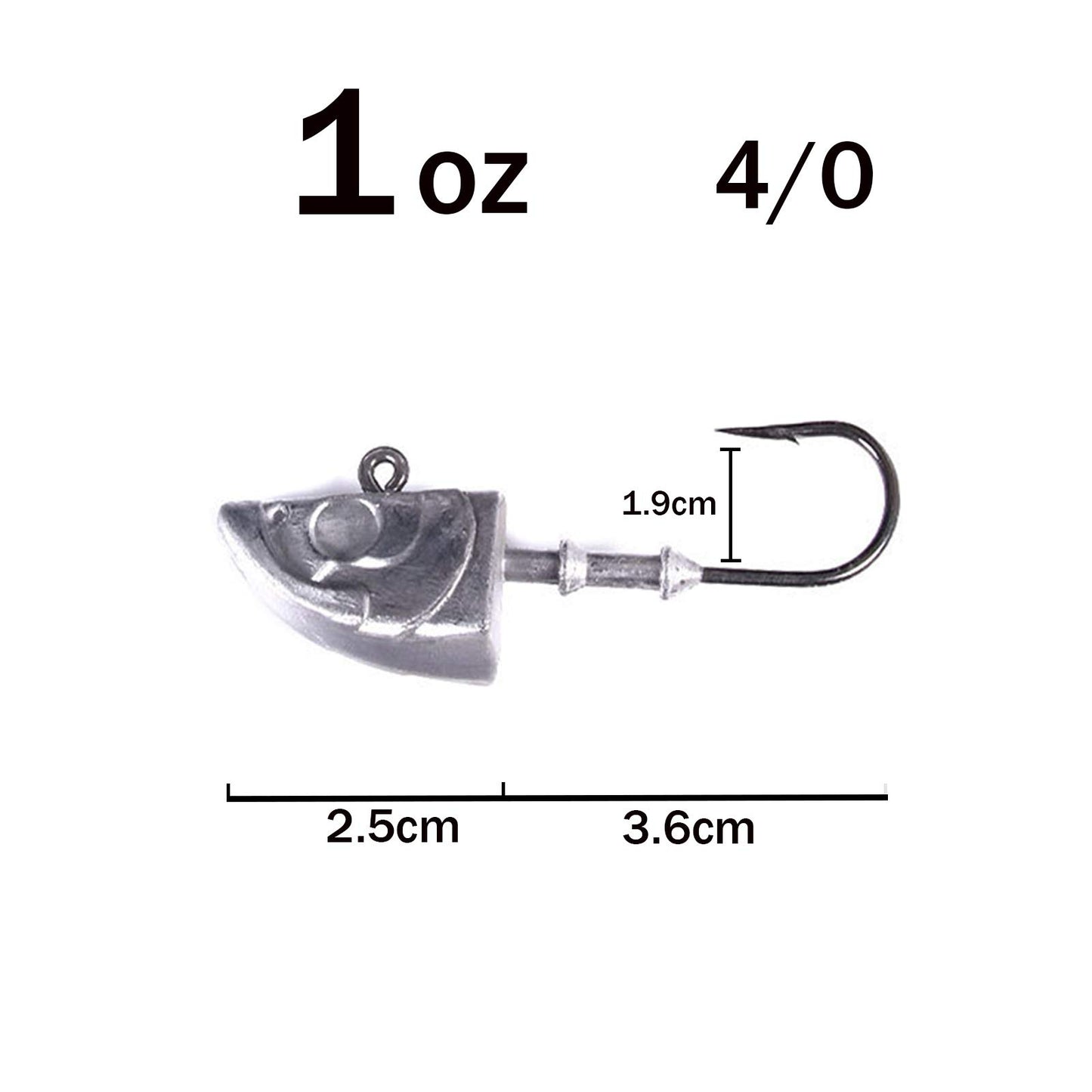 Swimbait Jig Head Saltwater Flats Jig Head Bait Spin Head Jigs Realistic Fish Head Jig Heads 5 Pack (1oz Jig Heads 5pack)