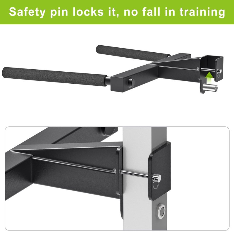 Kipika Y-Shaped Dip Bar for 2" x 2" Power Cage with 5/8" or 1" Hole - Dip Bar Attachments for Home Gym - Heavy Duty Power Rack Attachments - 2" x 2" Squat Rack Accessories for Strength Training