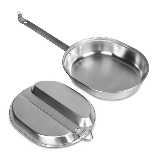 Goetland 304 Stainless Steel US Military Mess Kit Plate Set GI Type Outdoor Camping Hiking Picnic BBQ Beach