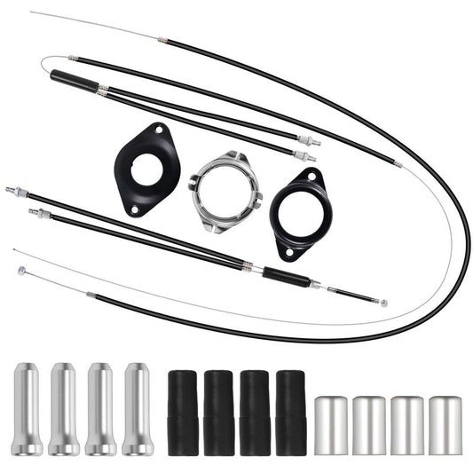 BMX Bike Gyro Brake Cables Front + Rear (Upper + Lower) with Spinner Rotor Complete Set, BMX Bicycle Brake Lines Set Cable Wire&Housing -Stable,Flexible for Most Gyro Systems and 20"Bikes,Professional