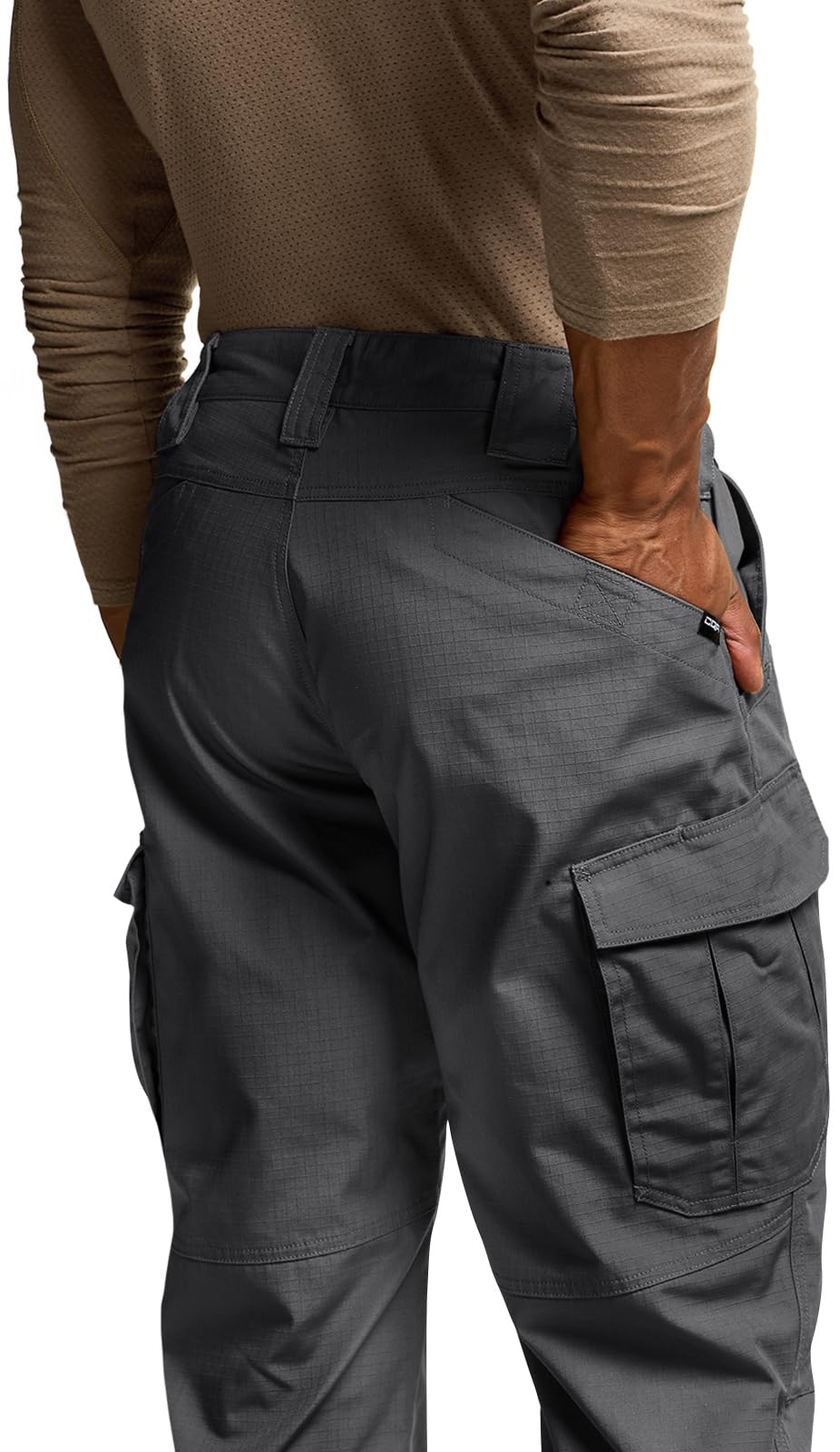 CQR Men's Tactical Pants, Water Resistant Ripstop Cargo Pants, Lightweight EDC Work Hiking Pants, Outdoor Apparel, Raider Mag Pocket Charcoal, 36W x 34L