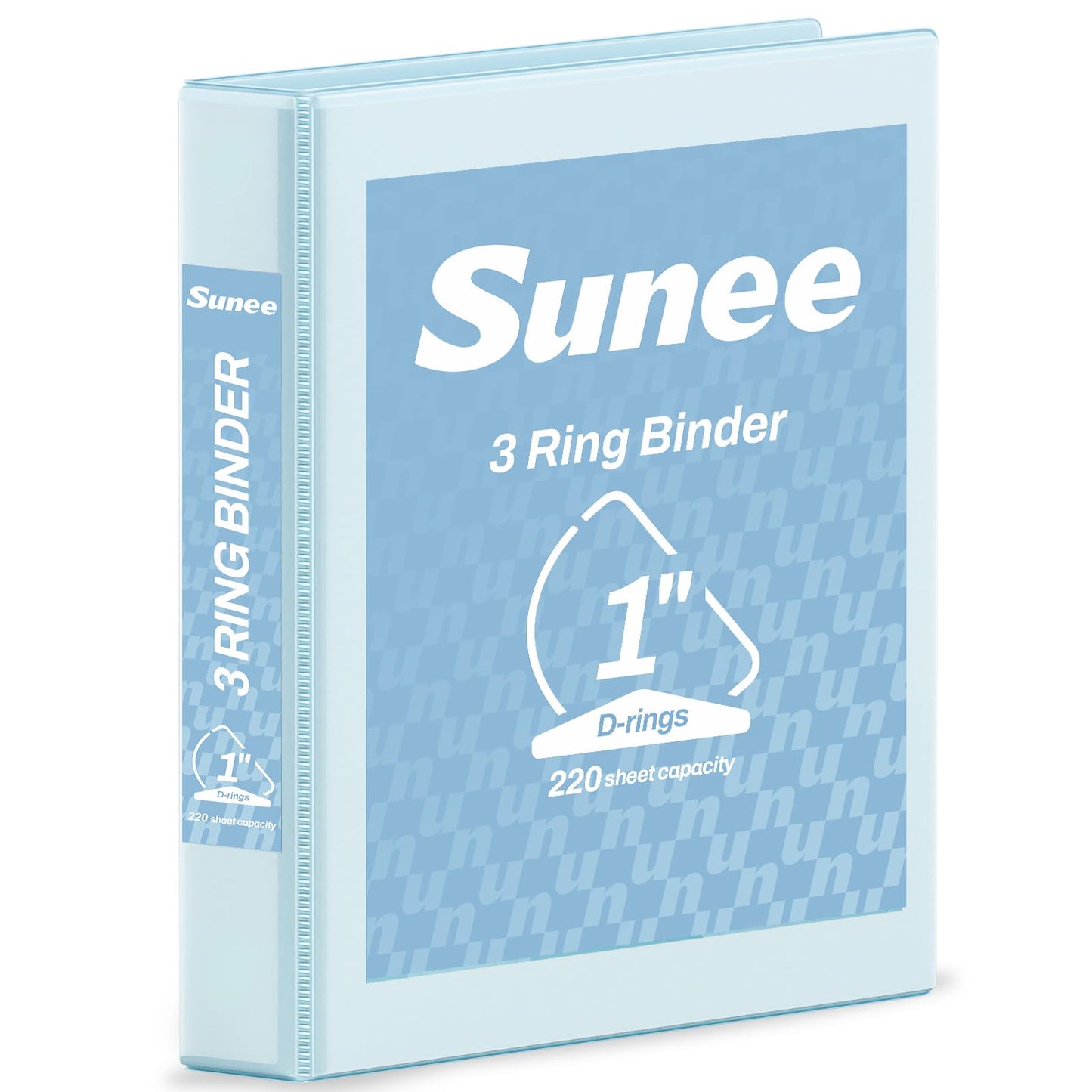 SUNEE 3 Ring Binder 1 Inch D Ring, Clear View Binder Three Ring PVC-Free (Fit 8.5x11 Inches) for School or Office Supplies, Pastel Blue, 1 Pack