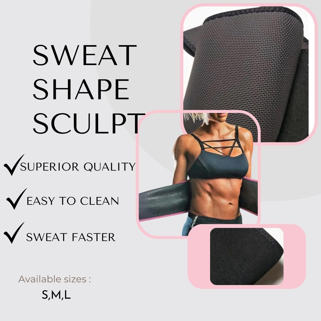 Empower Fitness waist trainer & resistance band set for women & men, home workout with a sweat trimmer belt for sauna effects (Large)