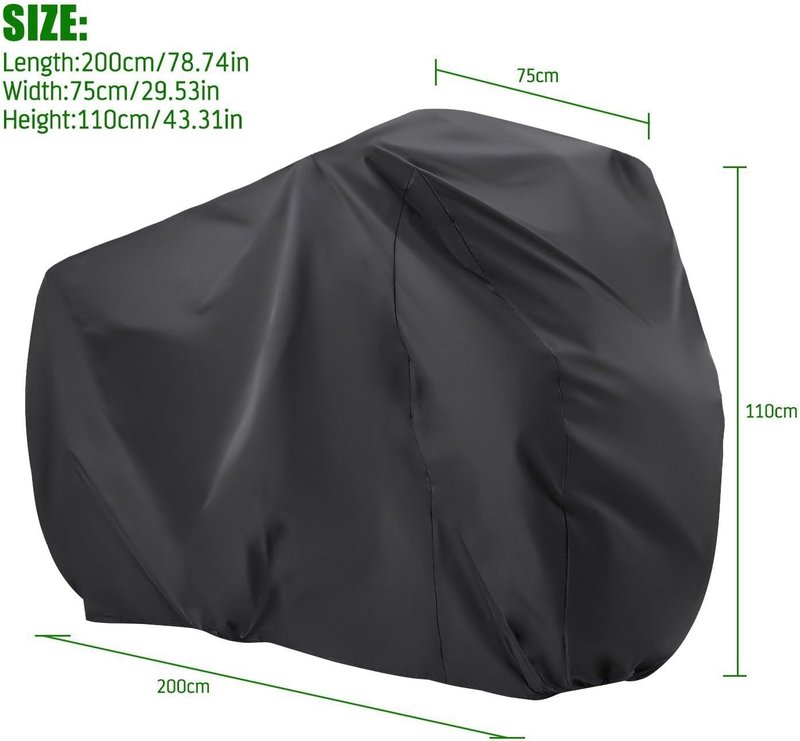 Viaky Bicycle Cover for Two Bikes, Mountain Road Bike Rain Cover with Lock Hole Outdoor Waterproof and Anti Dust Rain Sun UV Protection (Black)