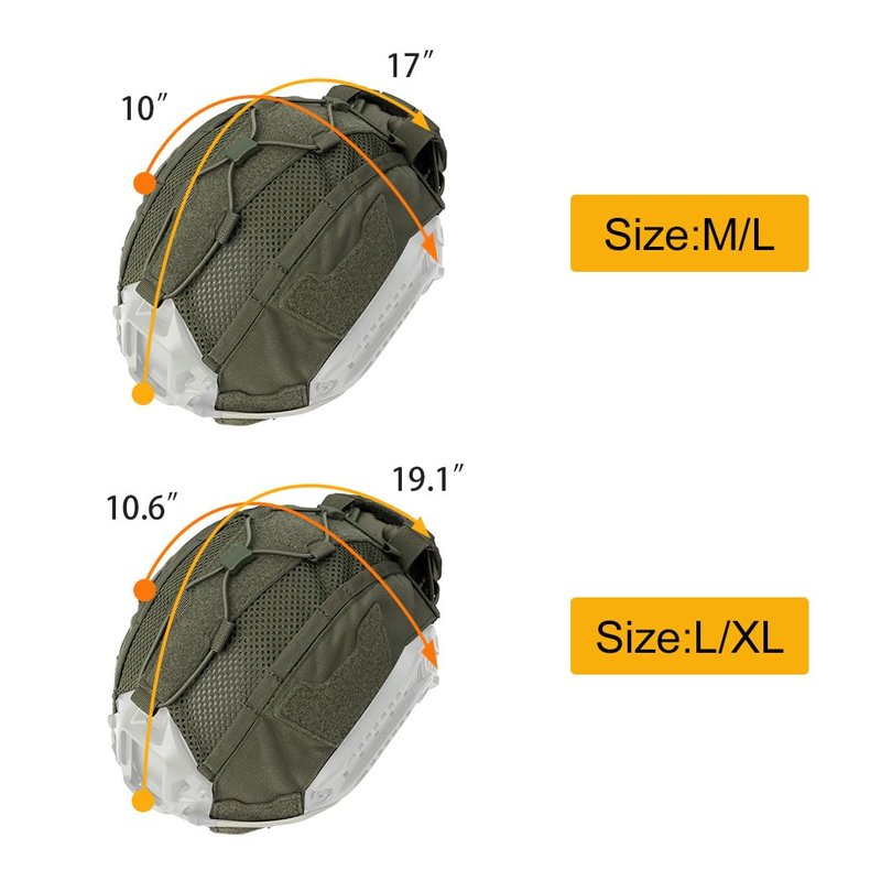 IDOGEAR Tactical Helmet Cover with Battery Rear Pouch for Fast Helmet Size M/L & L/XL Military Paintball Hunting Shooting Gear 500D Nylon (Ranger Green, Large)