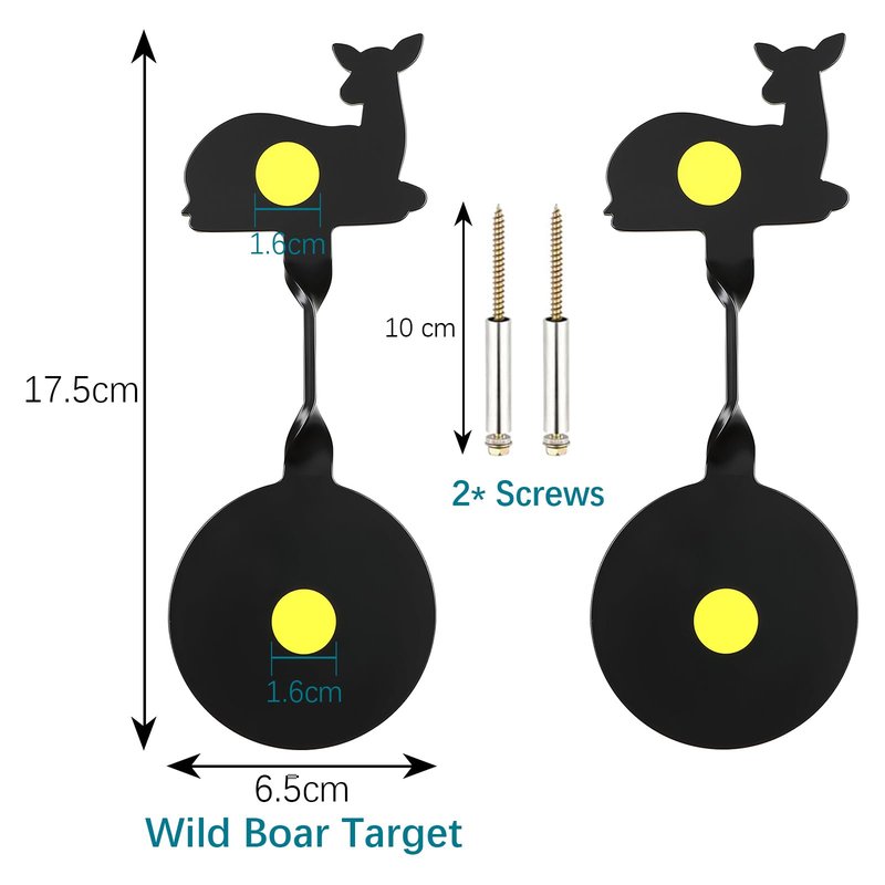 2-Pack Spinner Shooting Targets Auto Reset Steel Resetting Gun Target Heavy Metal Steel Spinning Target for Shooting (Deer)