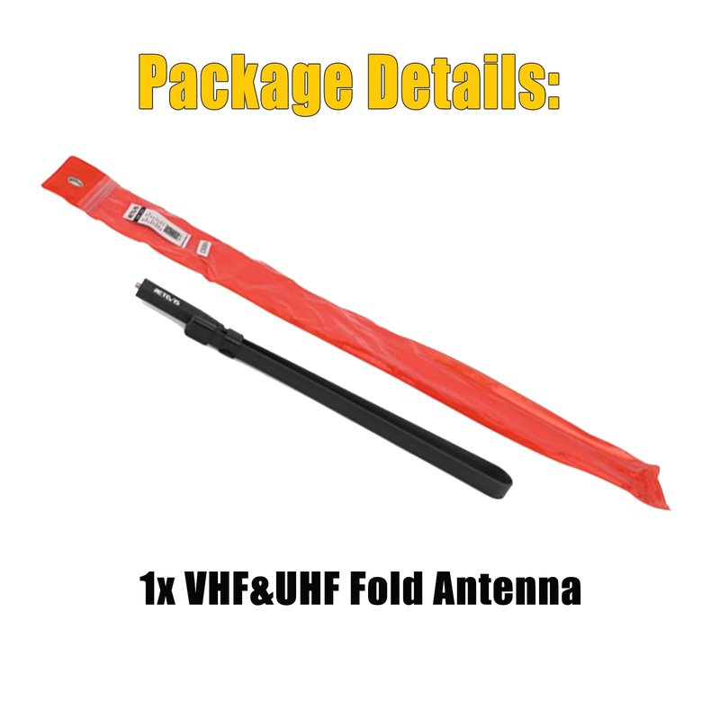Retevis Ham Radio Antenna, 29-inch VHF/UHF SMA-Female Foldable CS Tactical Antenna, VSWR Less Than 1.5, Compatible with BaofengUV-5R BF-F8HP PRO AR-5RM BF-888S RT29 RT86 C2 RA79(1Pack)