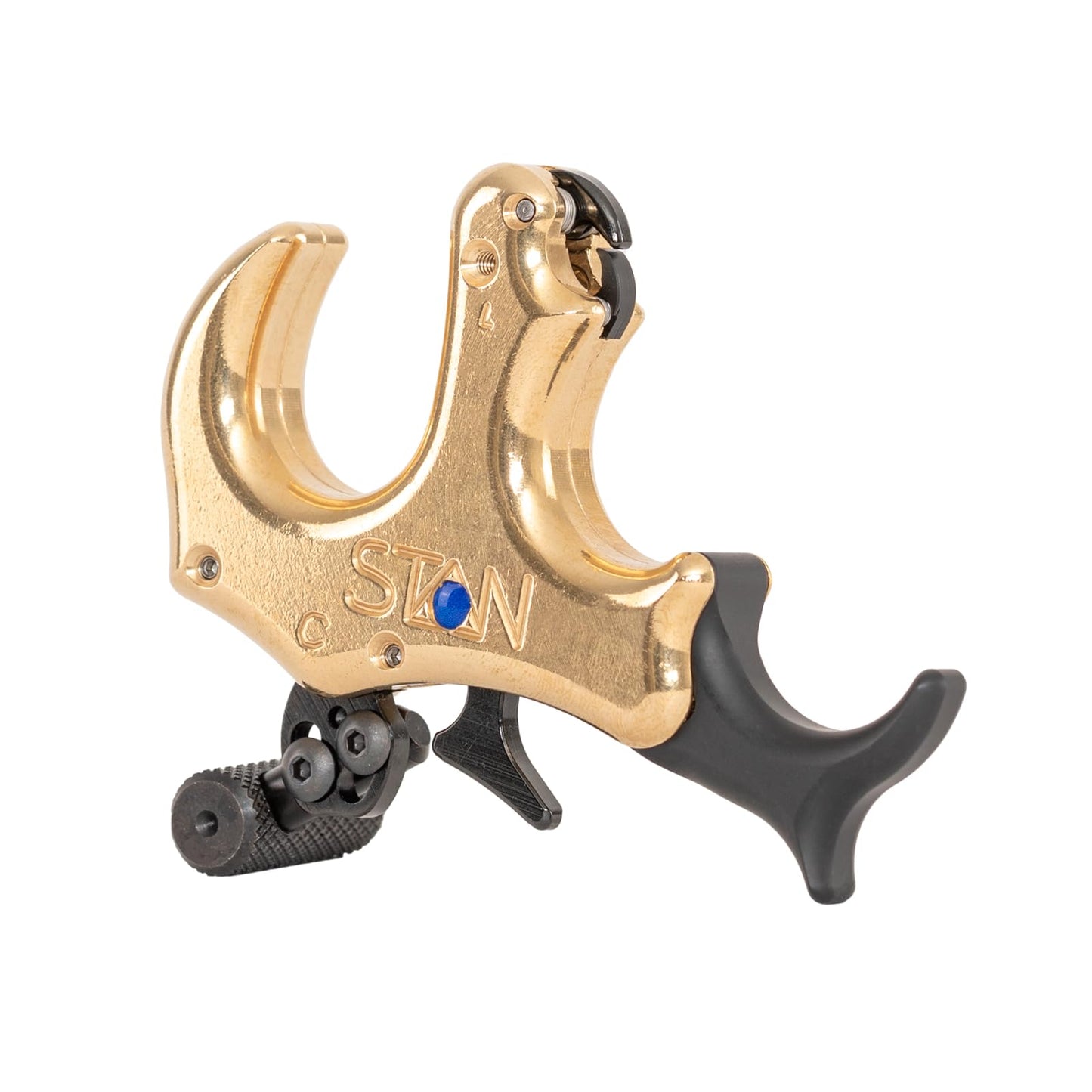Stan OnneX Clicker Thumb Bow Release Aid for Archery & Hunting - Adjustable, DLC-Coated Resistant Internals, Smooth Action, Click-Feedback System, Modular 3 or 4 Finger Fit, Heavy Metal, Large
