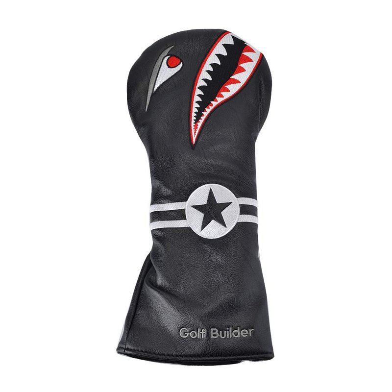 GOOACTION Shark Golf Driver Head Cover, Creative Cartoon Animal Pattern Synthetic Leather Protector | Universal Fit for 460cc Driver & On-Course Defense