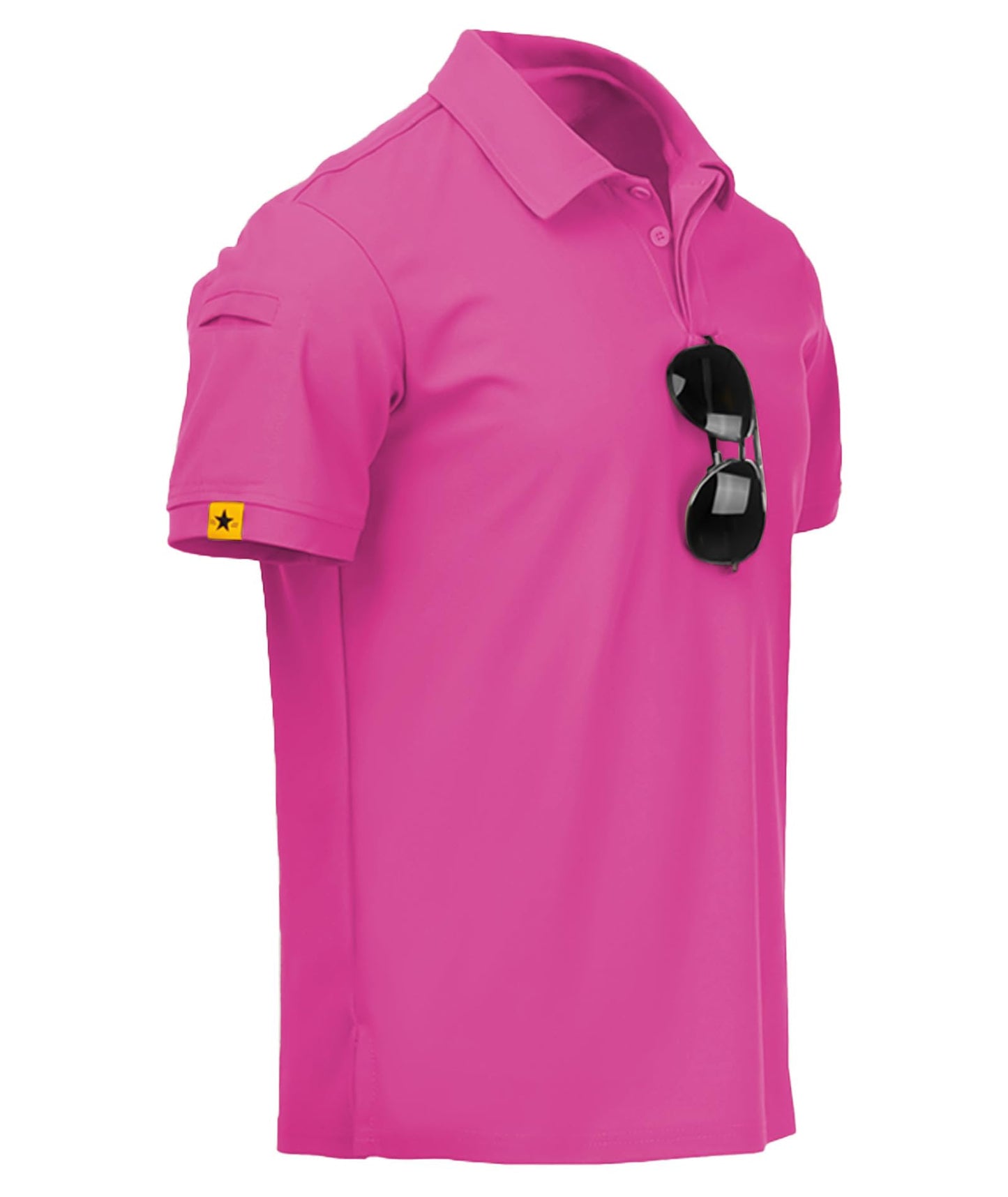 ZITY Mens Polo Shirt Short Sleeve Sports Tactical T-Shirt Athletic Golf Polos Daily Casual Stylish Collared Shirts for Men Rose Medium