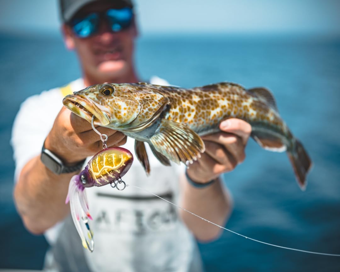 Original Squidtrex Vibrating Fishing Lure - Patented TPE Soft Plastic Bait for Saltwater | Strong BKK Assist Hooks