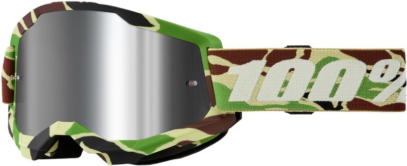 100% Strata 2 Moto/MTB Goggle - War Camo; Mirror Silver