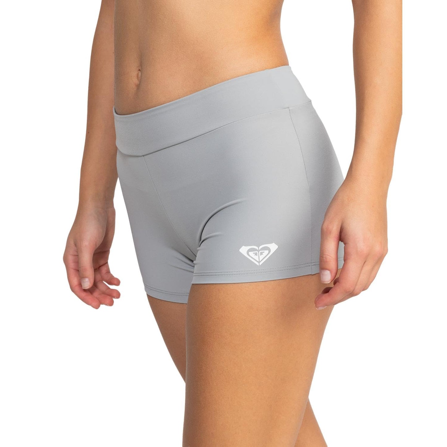 Roxy Women's Tummy Control Beach Biker Shorts – Workout, Volleyball & Gym Shorts, Yoga, Beachwear, Grey, Medium