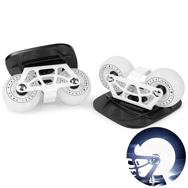 Freeskates with Metallic Surface, White Flashing Wheels, Dual Axle Distance Support, Suitable for Both Adults and Children's Roller Skating and Inline Skating ShoesDrift Board