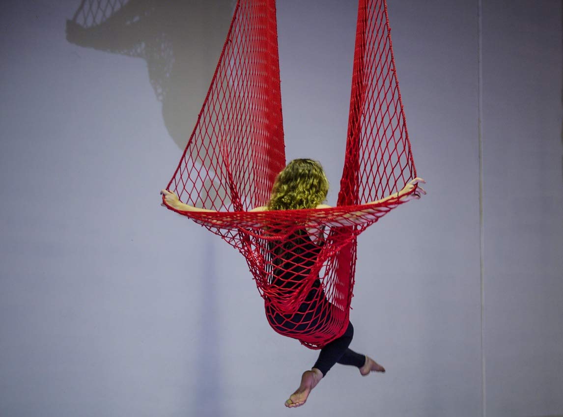 Aerial Net For Aerial Yoga,Acrobtic Circus,Children Hammock - Fun (Black 2)