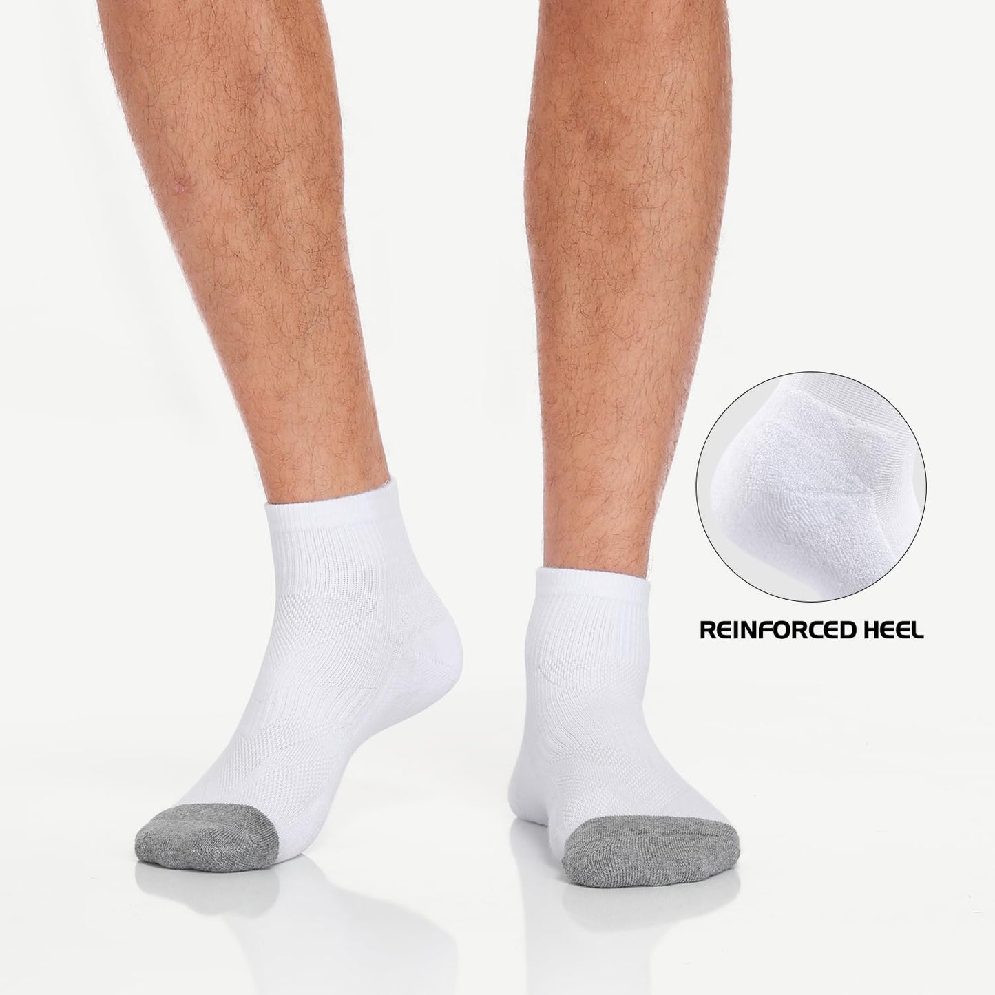 Lapulas 6 Pack Men's Ankle Socks Cotton Cushioned Athletic Running Socks for Women