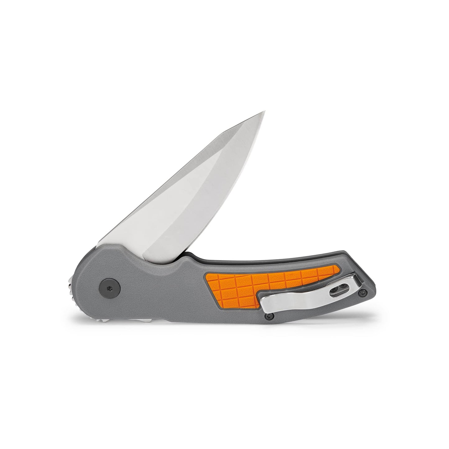 Buck Knives 261 Hexam Folding Pocket Knife, 3.35" Stainless Steel Blade, Pocket Clip (Gray/Orange)