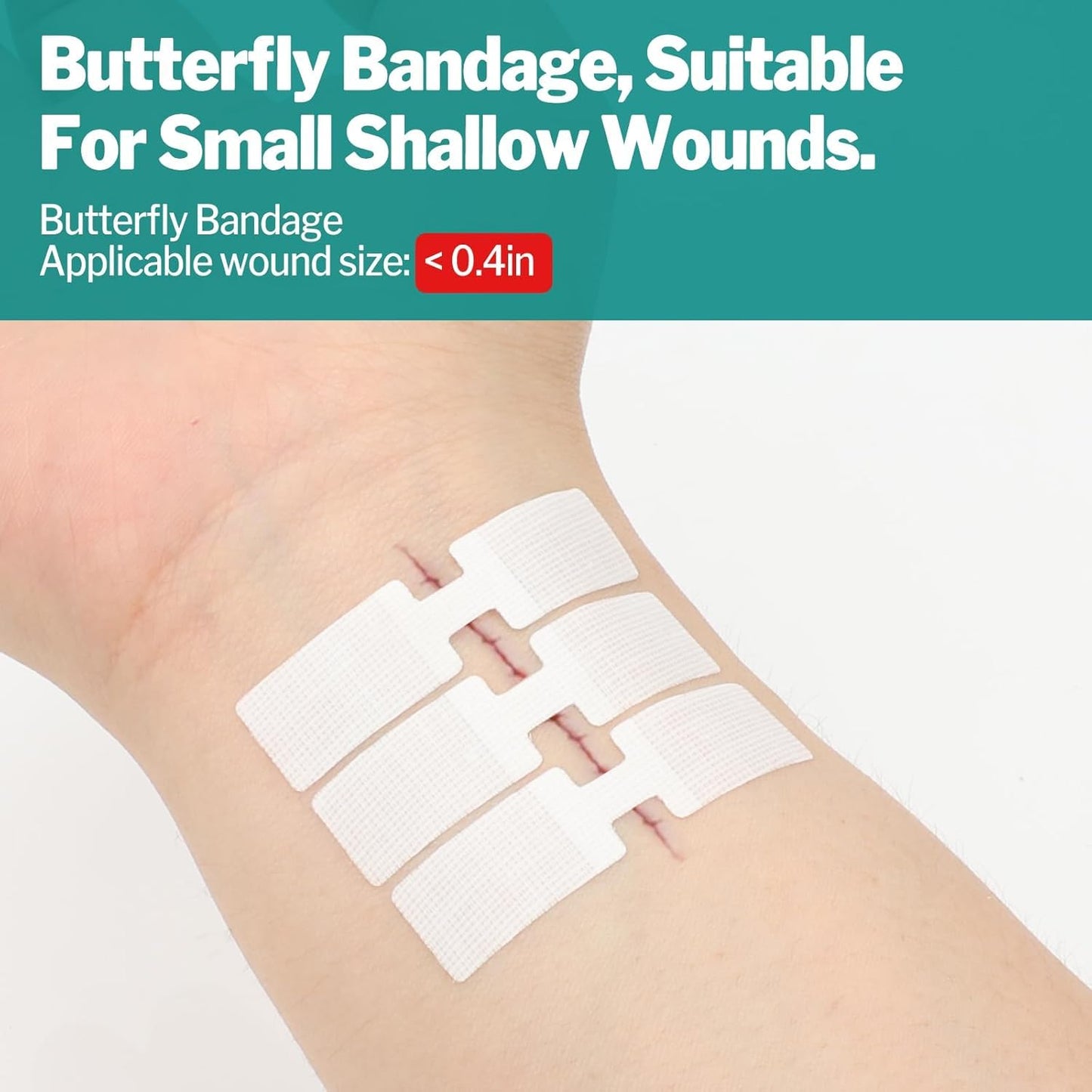 AZEN 28 Pack Wound Closure Strips, 3 Types Butterfly Bandages, Emergency Laceration Closure Kit, Repair Wounds Without Stitches, Quick Clot Zip Stitch Wound Closures Device