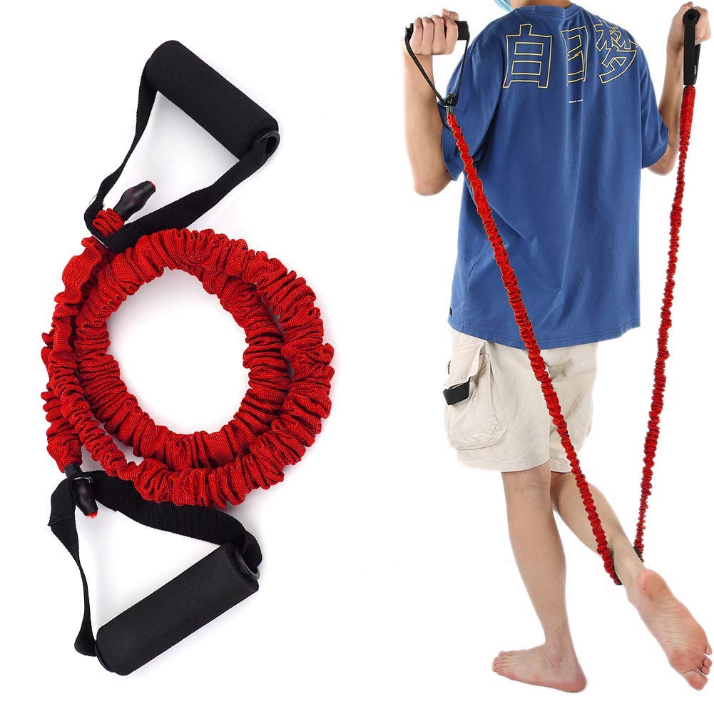 Braided Resistance Bands Pull Rope Fitness Exercise Band Elastic Belt Yoga Power Training Resistance Bands Comfort Grip (Red (15 lbs))