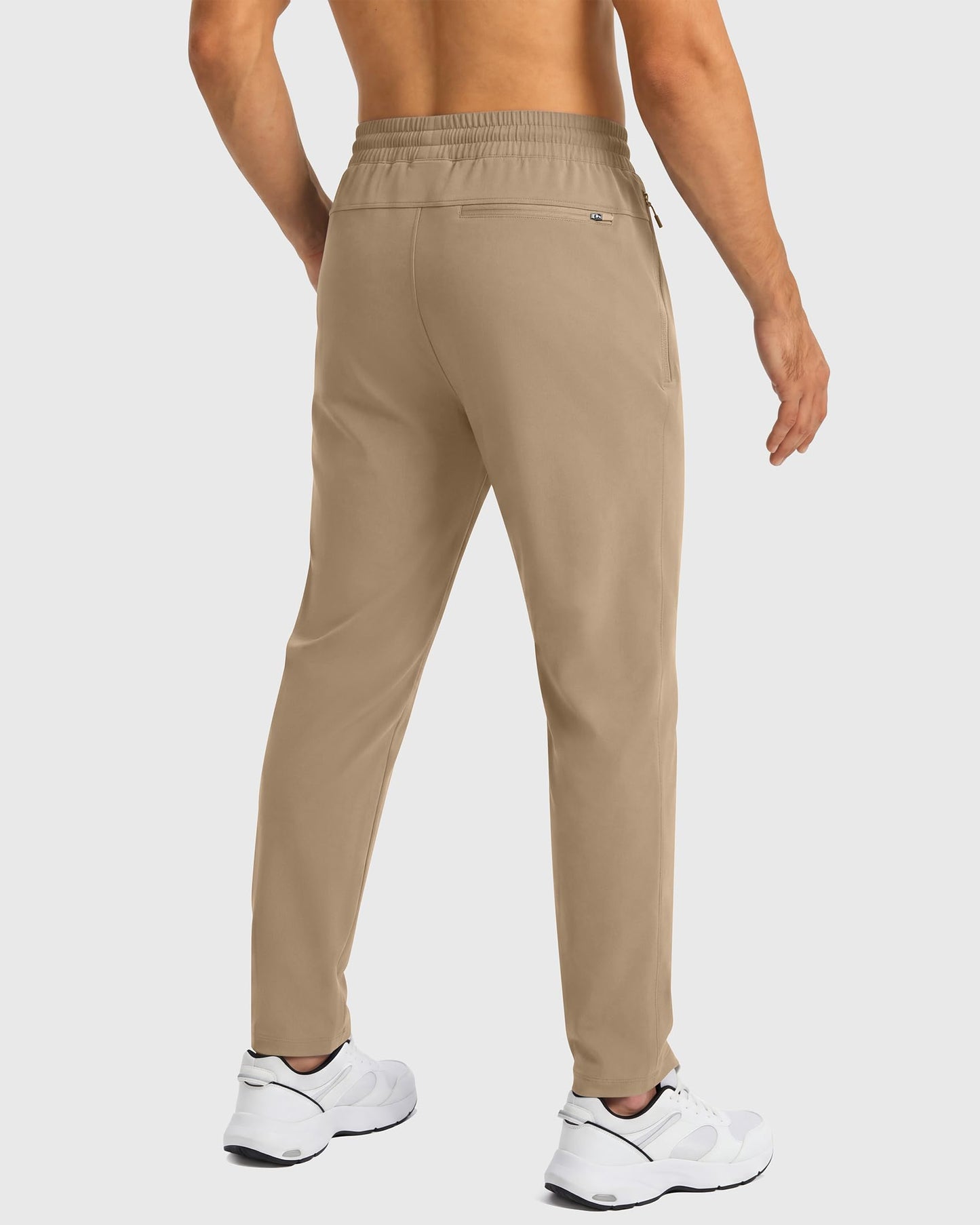 FOGFIRE Mens Sweatpants with Zipper Pockets Joggers for Men Workout Athletic Gym Track Fitness Clothing Khaki