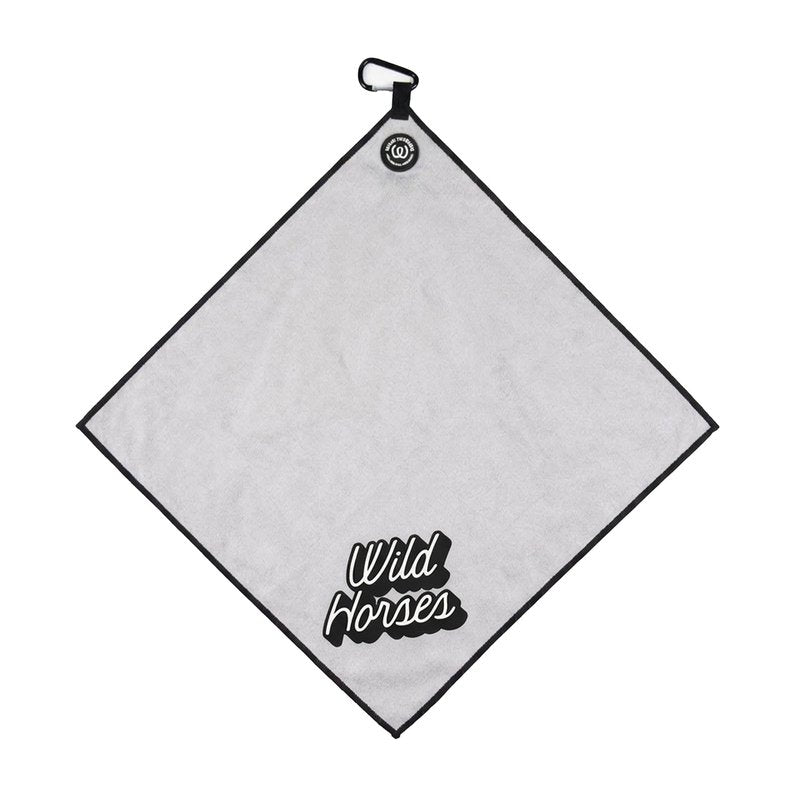 Wild Horses Magnetic Golf Towel 18x18 Microfiber Waffle Weave Style with Grey Golf Towel Magnet & Clip - Quick Dry Magnetic Towel for Men and Women