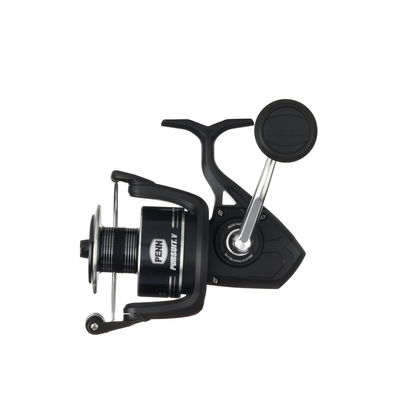 Penn Pursuit V Spinning Fishing Reel, Size 5000, Corrosion-Resistant Graphite Body, Lightweight Aluminum Superline Spool, HT-100 Drag System