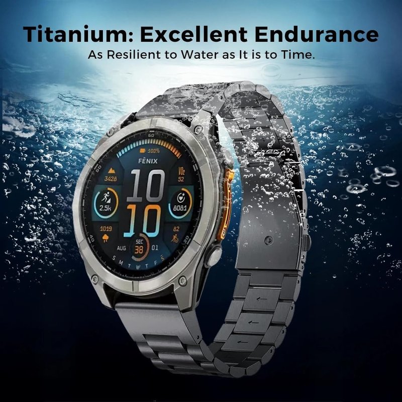 synsing 26mm Titanium Band for Tactix 8 51mm/Enduro 3 51 mm /7X Pro, 22mm Metal Strap for Venu 4 45mm/Fenix 8 47mm/Forerunner 965 955, 20mm Band für Instinct E 40mm/Fenix 8 43mm