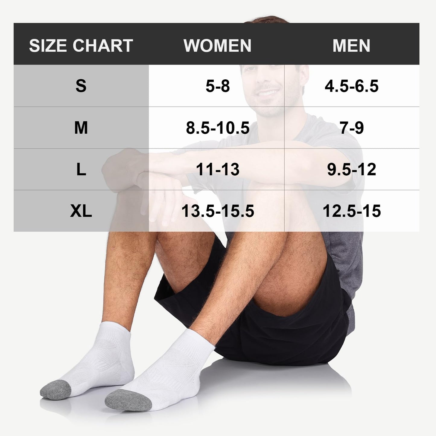 Lapulas 6 Pack Men's Ankle Socks Cotton Cushioned Athletic Running Socks for Women