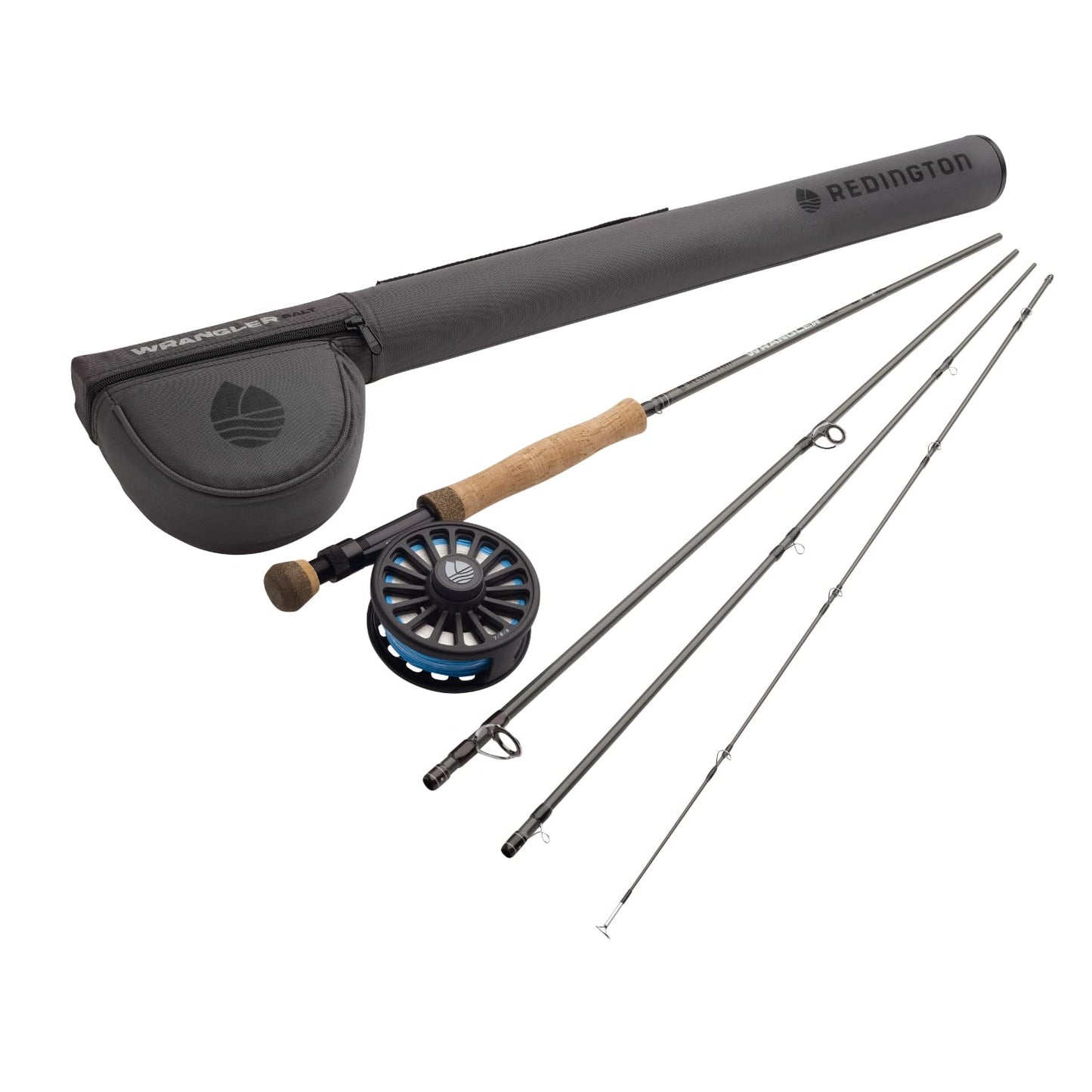 Redington Wrangler Salt Fly Fishing Kit, 8 Weight 9 Foot Rod, Crosswater Reel, Fly Line, Leader, & Carrying Case