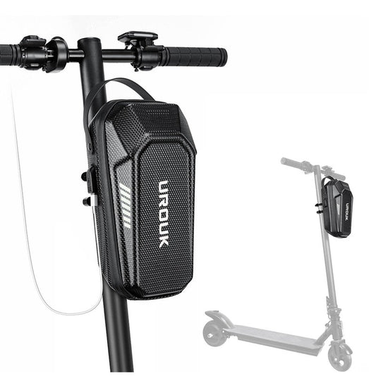 UROUK Electric Scooter Bag with USB Charging Port, 2L/3L Quick Release Scooter Storage Bag with Waterproof Hardshell, Large Scooters Handlebar Bag for E-Scooters, E-Bikes