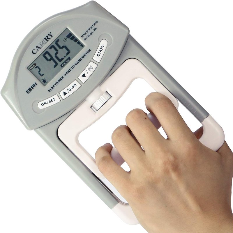 CAMRY Digital Hand Dynamometer Grip Strength Measurement Meter 198Lbs / 90Kgs Auto Capturing Electronic Hand Grip Power