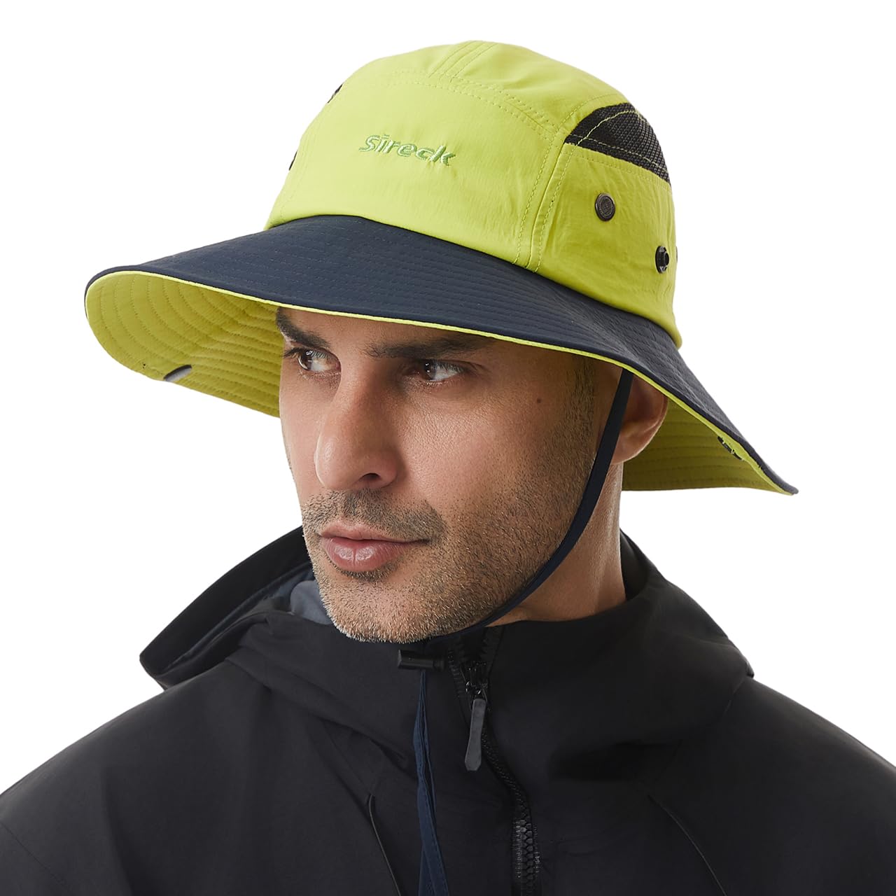 Sireck Sun Hat for Men Women UPF50+ Fishing Hat Waterproof Breathable Bucket Hat, UV Protection Wide Brim Summer Safari Hats for Outdoor Hiking Beach Camping Garden (Fluorescent Yellow)