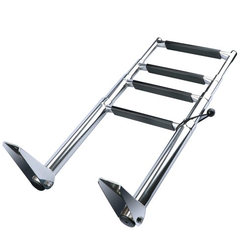 4 Step Ladder Stainless Steel Telescoping Extendable Ladder 600 Pound Capacity for Marine Yacht/Swimming Potoon Ladder